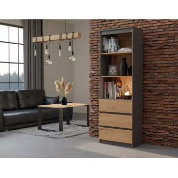 Kontoriraamaturiiul top e shop RS-60 ANT/ART KPL — 3 riiulit, puitlaastplaat, 600×350×1800 mm