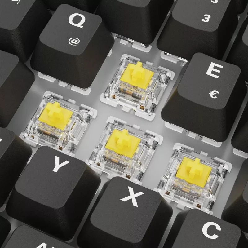 Mehaaniline mänguriklaviatuur Sharkoon Skiller SGK50S3 PBT must kollane RGB
