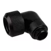 Alphacool Eiszapfen 16mm HardTube sissekeeratav liitmik 90° pööratav G1/4 - nurga surveühendus vedelikjahutussüsteemile - sügavmust