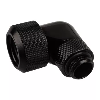 Alphacool Eiszapfen 16mm HardTube sissekeeratav liitmik 90° pööratav G1/4 - nurga surveühendus vedelikjahutussüsteemile - sügavmust