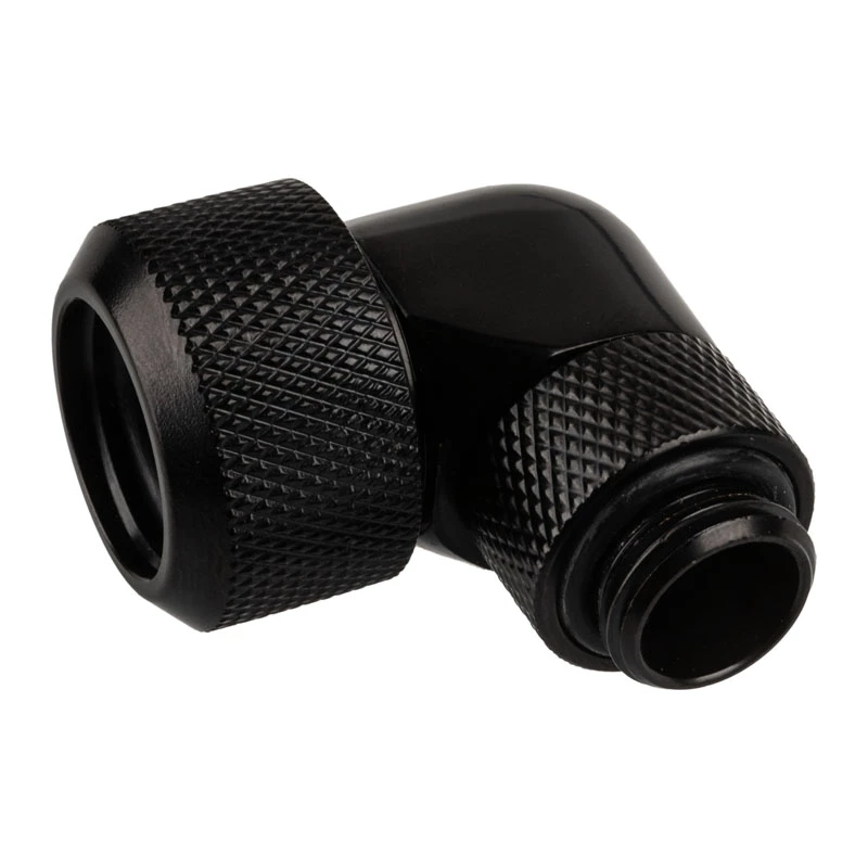 Alphacool Eiszapfen 16mm HardTube sissekeeratav liitmik 90° pööratav G1/4 - nurga surveühendus vedelikjahutussüsteemile - sügavmust