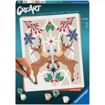 Ravensburger CreArt maalimiskomplekt – jõuluhirv (loominguline maalimiskomplekt)