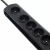 Liigpingekaitse Qoltec 50171 Must 7 vahelduvvoolupistikut 230V 1.5m