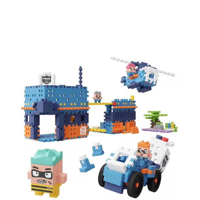 MARIOINEX Mini Waffle City Politseijaama ehitusklotsid, 280 tükki