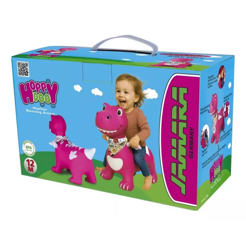 Põrkav loom Jamara HoppyDoo Dino tiibadega roosa pumbaga 466008