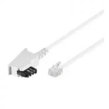 Wentronic Goobay TAE-F-ühenduskaabel (Universal-Pin Out), valge, 3 m - TAE-F-pistik RJ11/RJ14-pistikule (6P4C) (68539)