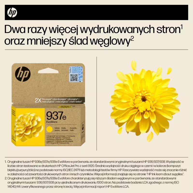 HP 937e EvoMore Kollane Originaal Tindikassett