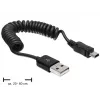 USB-kaabel DeLOCK USB 2.0 0,6 m USB A - Mini-USB A, must