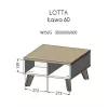 Cama LOTTA 60 Kohvilaud wotani tamm/mat must