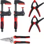 Klamberkomplekt Bessey DIY-SET1-A 5-osaline, sisaldab 4 klambrit ja plekikääre