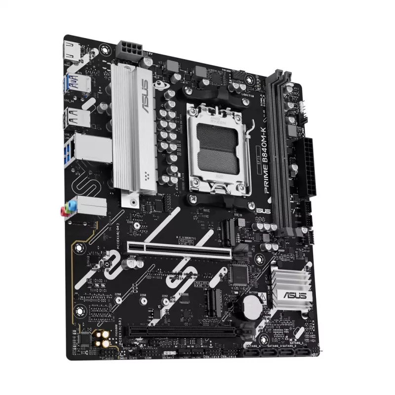 Emaplaat ASUS PRIME B840M-K — AMD B840, Socket AM5, micro ATX, DDR5, 2 DIMM, 128 GB, 2.5 GbE, M.2, SATA III