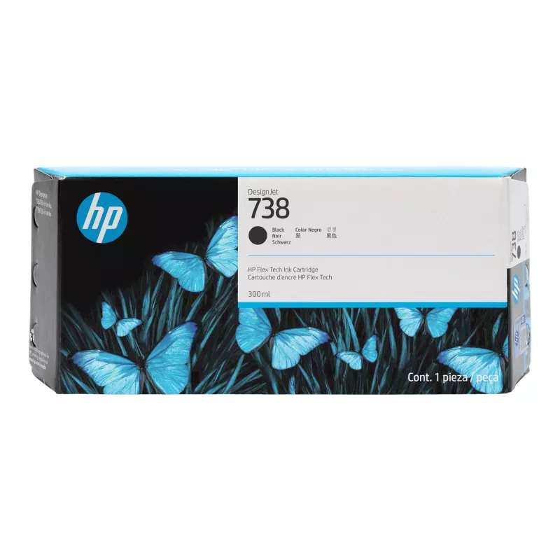 HP 738 300-ml must DesignJet tindikassett