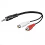 Microconnect AUDALHF02 helikaabel 0,2 m 3,5 mm pistik 2 x RCA emane Must