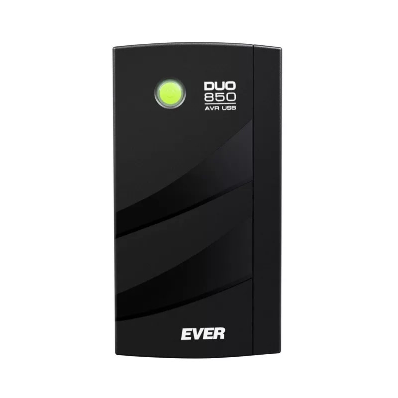 EVER DUO 850 AVR USB - UPS - AC 230 V - 550 W - 850 VA - Ühefaasiline - 2 x Bleisure 5 Ah - USB - Väljundpistikud: 6