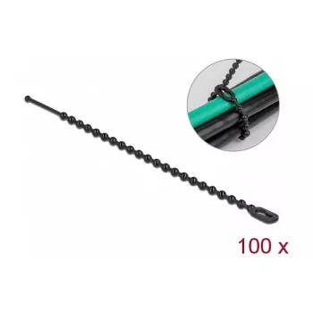 Helmestatud kaabliside DeLOCK 19566 P 100 x L 2,4 mm must 100 tk