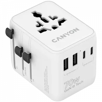 CANYON Travel Adapter OnTour 70 EU/UK/US/AUS 70W Valge