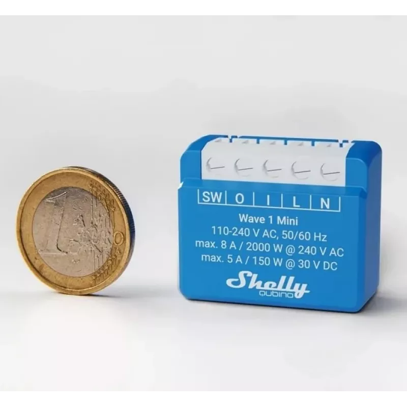Shelly Qubino Wave 1 Mini LR nutilüliti Z-Wave sinine