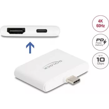 DELOCK USB USB-C adapter HDMI-le 4K 60 Hz koos andmete ja PD 94 W (mudel 61087)