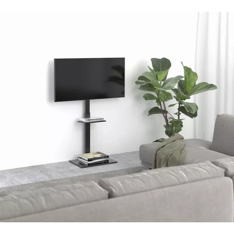 Põranda-televiisorialus GEMBIRD TVS-55T-02 32–55-tollistele teleritele, terasest, kõrgus 600 mm, VESA 100x100–400x400, maksimaalne koormus 35 kg