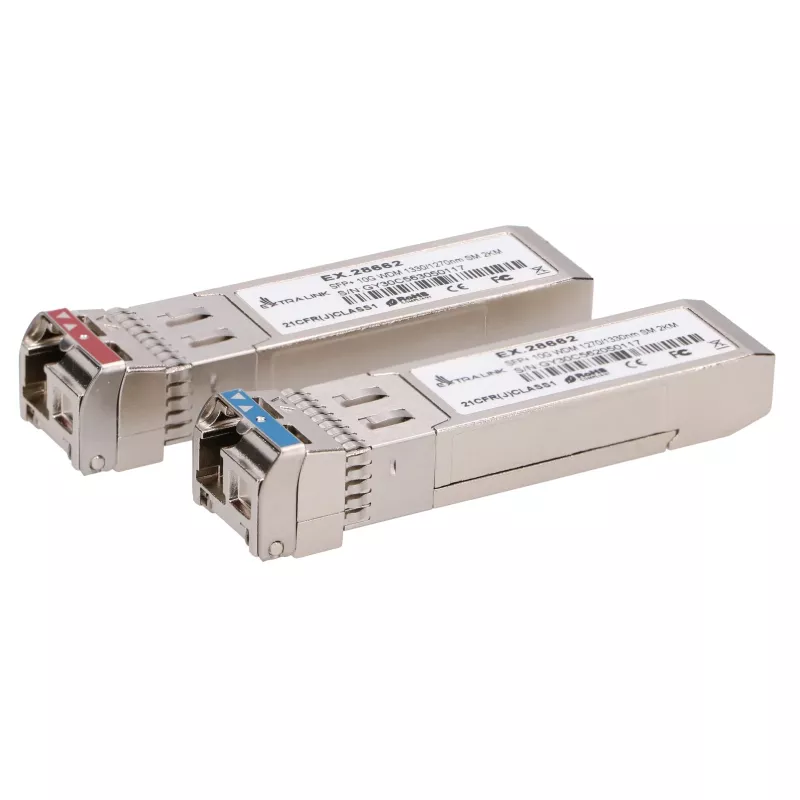 Extralink SFP+ 10G | SFP+ WDM-moodul | 10 Gbps 1270/1330 nm, ühemoodiline, 2 km, paar