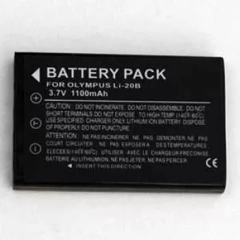 Laetav liitium-ioon aku Extra Digital LI-20B 3,7 V 1000 mAh Olympuse kaameratele