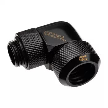 Alphacool Eiszapfen 13 mm HardTube keermega keeratav G1/4 - nurga all surveliitmik vedelikjahutussüsteemile - sügavmust