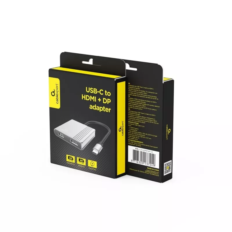 I/O ADAPTER USB-C HDMI/DP/A-CM-HDMIFDPF-01 GEMBIRD