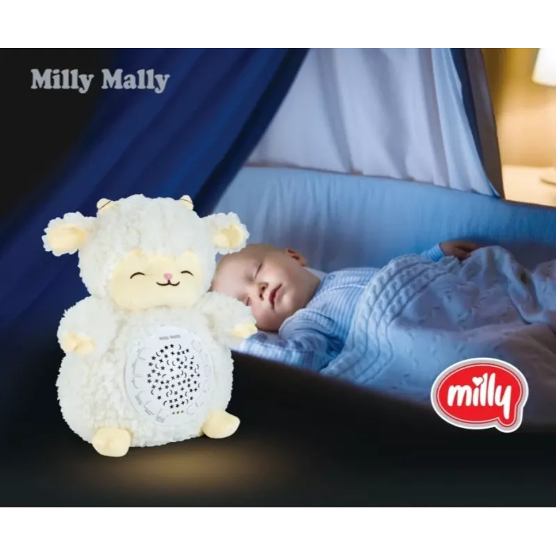 Plüüsprojektormänguasi milly mally Lamba Projektorplüüsi mänguasi mudel 5664 imikutele — pehme öövalgus