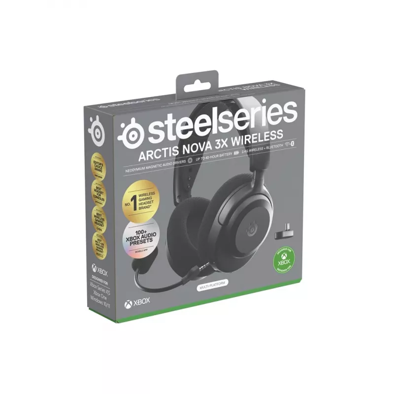 Peakomplekt STEELSERIES Arctis Nova 3X Wireless Bluetooth — ümberkõrvaklapid, peavõru, 20–22000 Hz, 260 g
