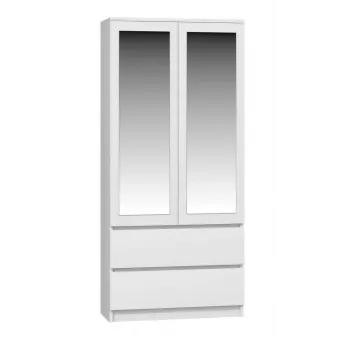 Topeshop SS-90 BIEL LUSTRO bedroom wardrobe/closet 5 shelves 2 uks(s) valge