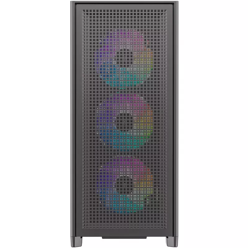 PC-korpus Silentware Air 2000 A-RGB Must — kesk-torn, karastatud klaasist külgpaneel