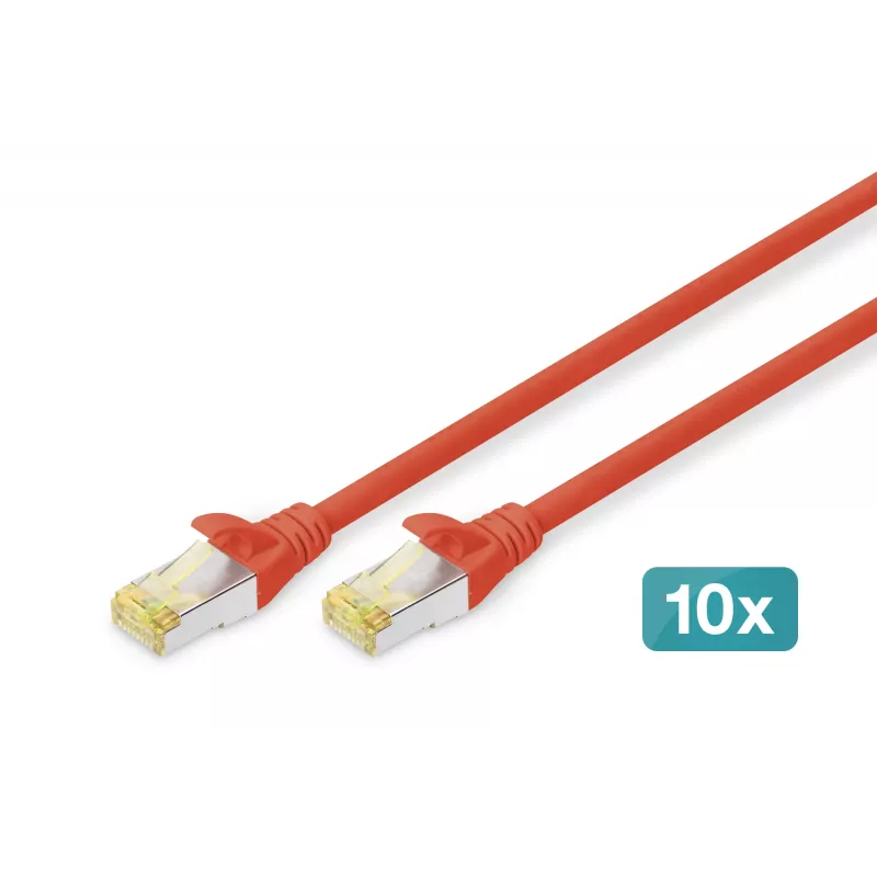 Võrgukaabel Digitus CAT 6A S/FTP RJ-45 1 m punane