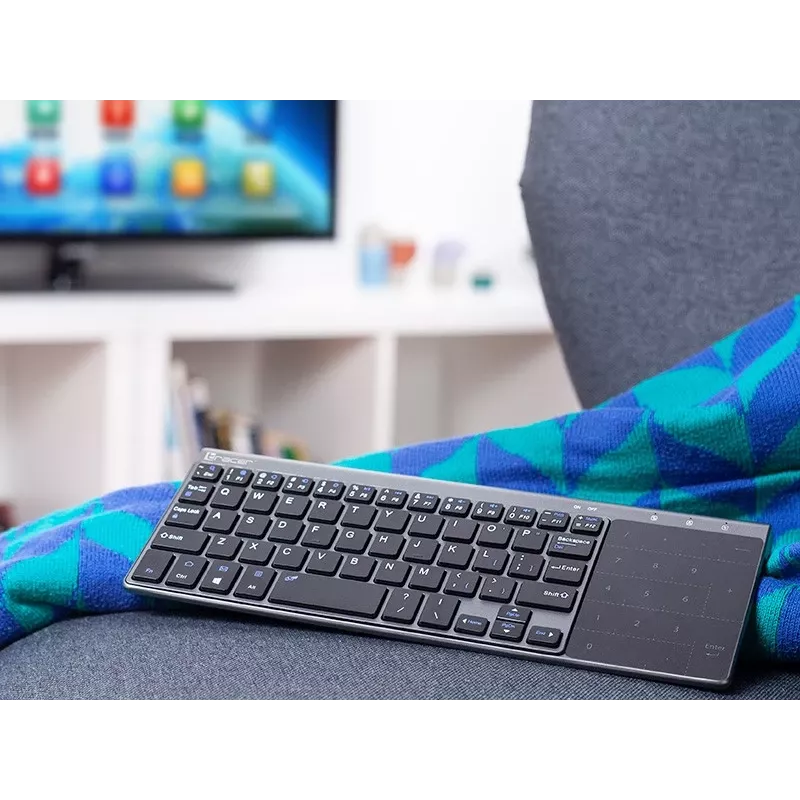 Juhtmevaba RF täissuuruses klaviatuur TRACER TRAKLA46934, QWERTY inglise, 2,4 GHz nano vastuvõtja, membraan, must/hall