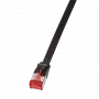 LogiLink - paigakaabel - RJ-45 (P) kuni RJ-45 (P) - 15,0 m - U/FTP, PiMF - CAT 6 - valatud, haakumisvastane, lame - Must (CF2103S)