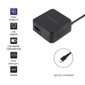 Qoltec 51027 Laadija | 65W | 5-20,3V | 2-3,25A | USB tüüp C | PD