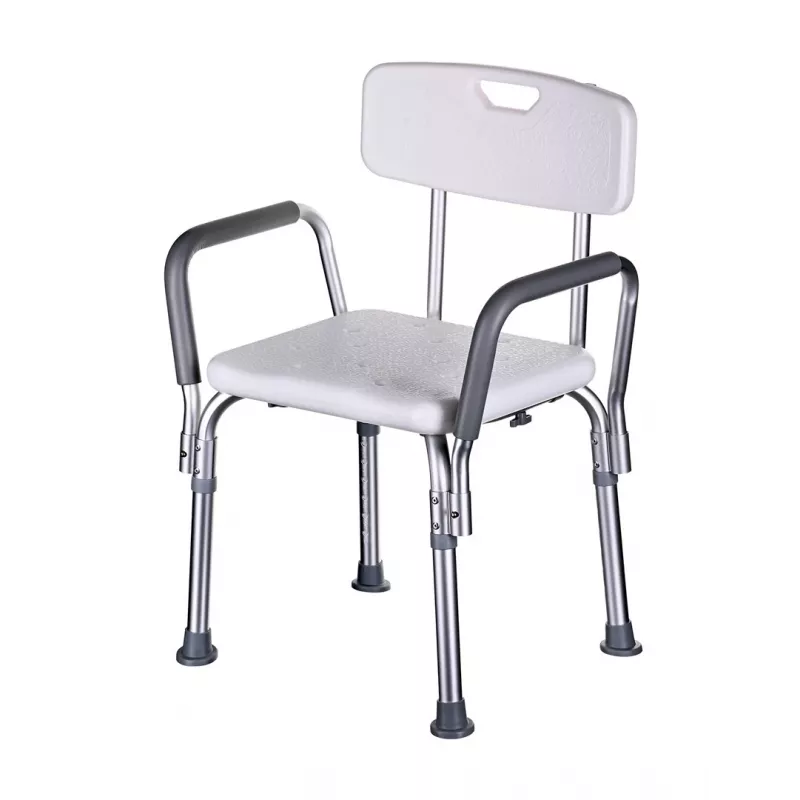 Dušitool ActionMed KP300AM seljatoe ja käetugedega, polüpropüleen, reguleeritav kõrgus 43–56 cm, iste 40×33 cm, max kasutaja kaal 110 kg