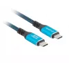 USB-C M/M USB4 kaabel 1,5M 240W 60Hz Must-Sinine
