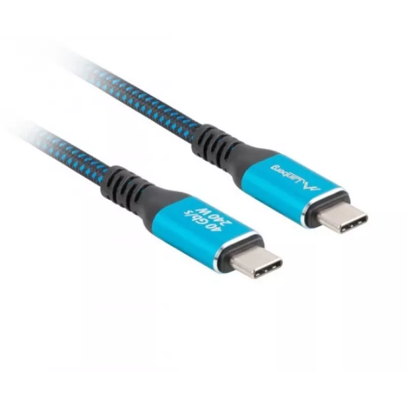 USB-C M/M USB4 kaabel 1,5M 240W 60Hz Must-Sinine