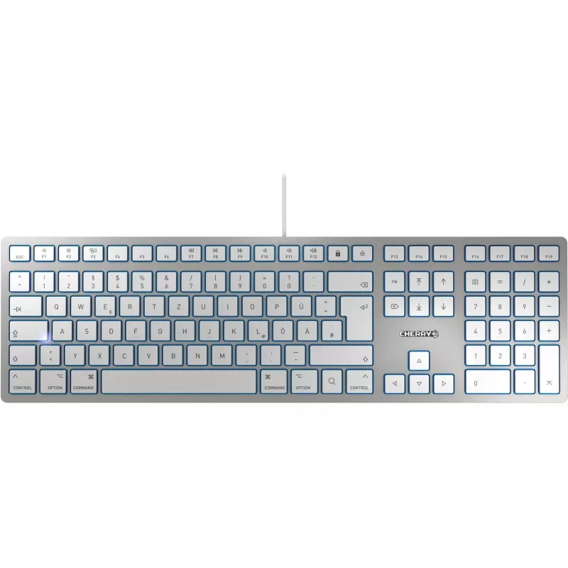 CHERRY KC 6000 õhuke FOR MAC klaviatuur Office USB QWERTZ German Silver