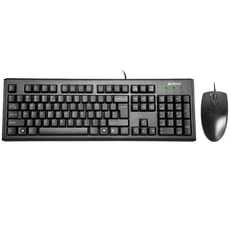 A4Tech KM-72620D - klaviatuuri ja hiire komplekt - USB - US - must