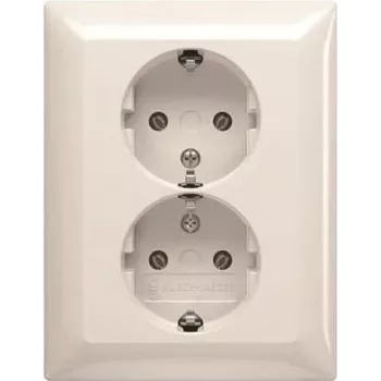 BUSCH JAEGER BJ 202 EUJ-914 SCHUKO® Double Socket. täis kateplaat
