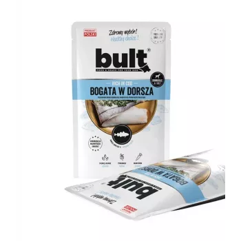 Märg koeratoit BULT Rich in cod 100 g kott, täiskasvanud koertele, kalamaitseline, soja- ja gluteenivaba