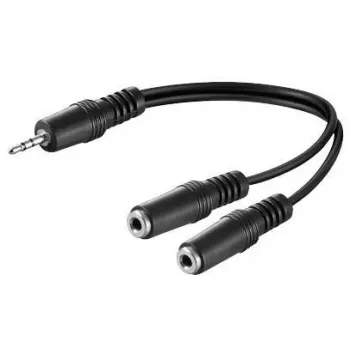 Microconnect AUDLR02 helikaabel 0,2 m 3,5 mm 2 × 3,5 mm Must