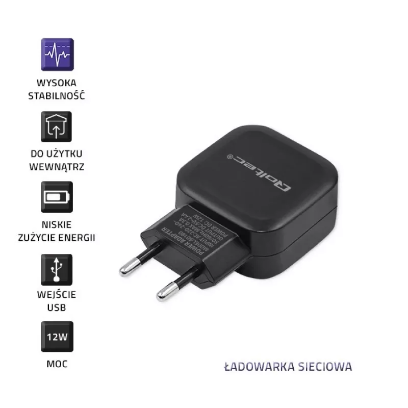 Sisetoiteadapter QOLTEC 50186 nutitelefonile ja tahvelarvutile, 5 V 3,4 A, 17 W, 2× USB, must