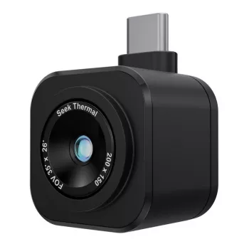Termokaamera Seek Thermal CW-ABAX, 200 × 150 px sensor, 25 Hz, vahemik -20–330 °C, 35 mK NETD, fikseeritud fookus, keskpunkti mõõtmine