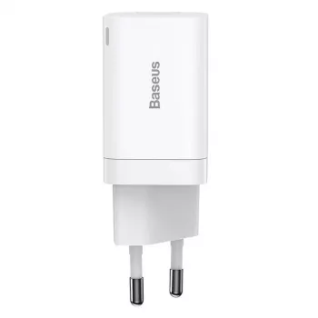 Baseus Super Si Pro kiirlaadija USB + USB-C 30 W (valge)