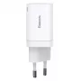 Baseus Super Si Pro kiirlaadija USB + USB-C 30 W (valge)