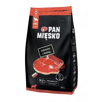 PAN MIĘSKO Veiseliha kitselihaga (täiskasvanud) krõbedad M - kuiv koeratoit - 20kg