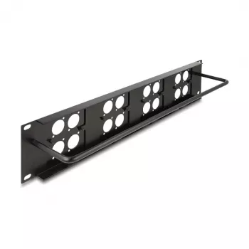 DeLOCK 88195 D-tüüpi 19-tolline patch-paneel 4 plaadiga, 16 porti, 2U, must