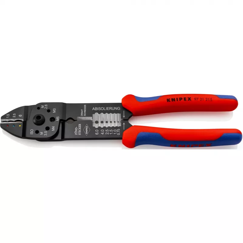 Knipex 97 21 215 kaablikrimpsimistangid Must, Sinine, Punane
